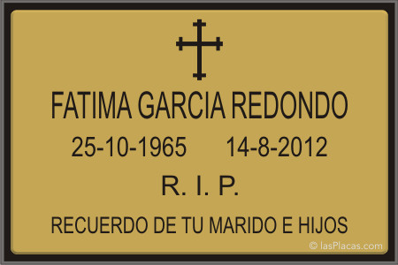 placa grabada cementerio CEM222