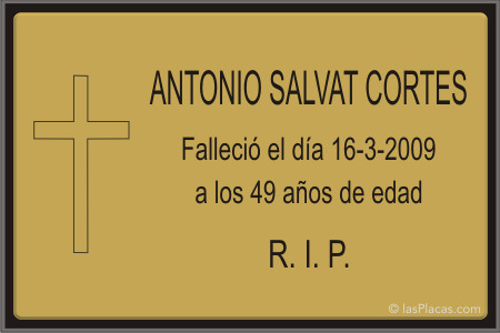 placa grabada cementerio CEM226