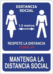 placa DISTANCIA SOCIAL señal SAR215