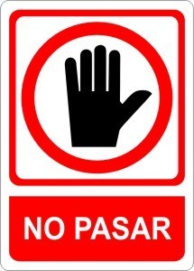 placa NO PASAR señal SAR232