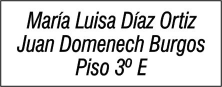 placa buzon ALUMINIO PB417
